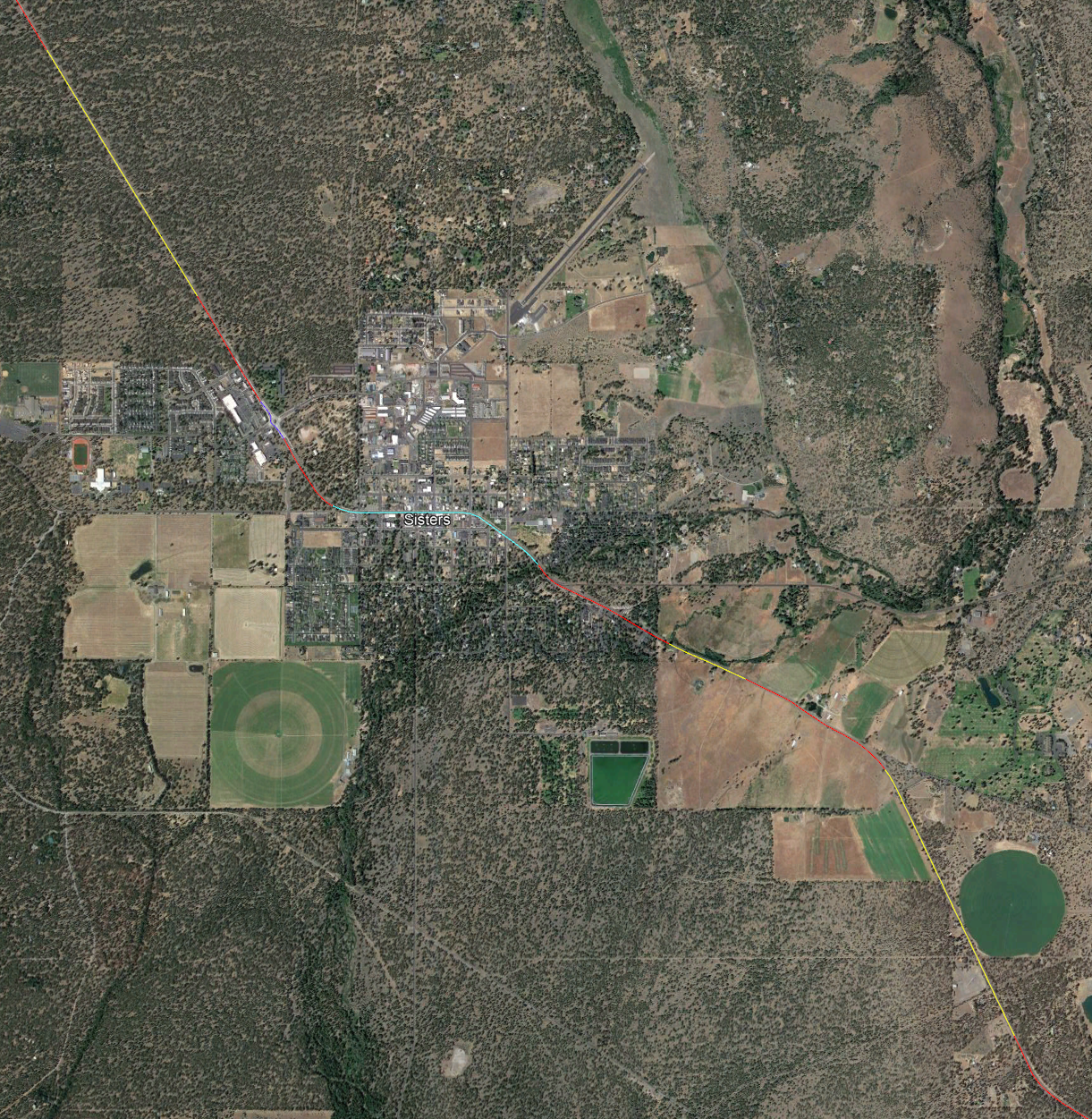 Oregon US-20 Segmentation, Central Portion of Route. Source: Map data ©2022 Google
